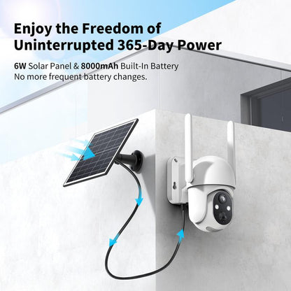 4G LTE Solar Powered Security Camera CB114S with 2K Live View 360° Coverage Two Way Audio PIR Motion Detection IP65 Waterproof Outdoor Surveillance（4G DATA REFILL Required）