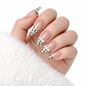 Salon-Style French Tip Press-On Nails - Coffin #028