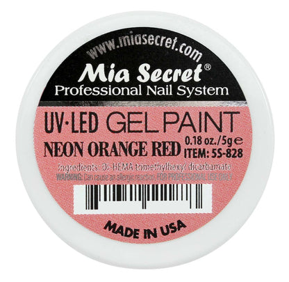 UV LED Neon Orange Red Gel Paint 0.18oz
