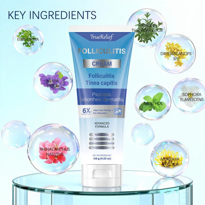 Truerelief Folliculitis Soothing Treatment Cream, Effective Treatment for Folliculitis Scalp Face and Body 120G Haircare Organic Soothing Cream
