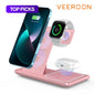 VEEROON 3 in 1 Wireless Charging Station, Multifunctional Wireless Charger Stand, Fast Charging Station for Iphone Iwatch Airpods, Electronic, Smart Charging Dock