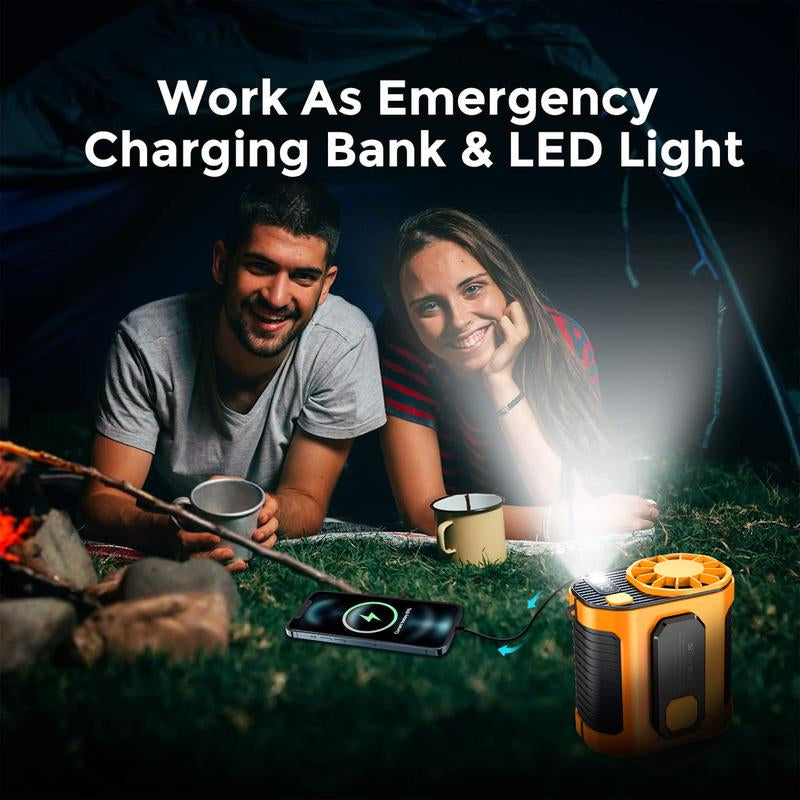 Summer Fan, Portable Waist Clip Fan, 5000 Mah Cool Clip Fan under Shirt, Belt Fan Clip on Waist Portable Cooling Fan, with LED Light, USB Rechargeable Portable Waist Fan for Outdoor Play and Work