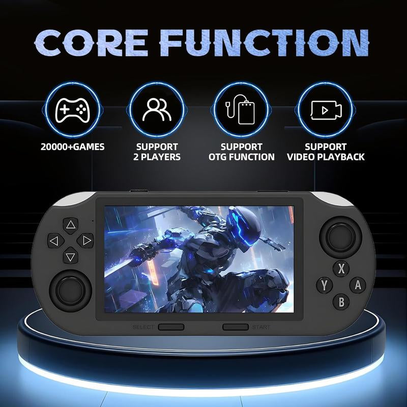 SF3000 Retro Gaming Console 64G, Handheld Video Games Console Preloaded 20000+ Retro Games 14+ Emulators, 4.5 Inch IPS HD Screen, 854*480 Resolution, 3000Mah Battery, 3D Dual Joystick (Grey)