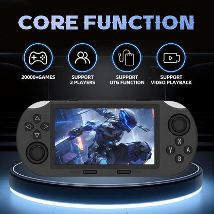 SF3000 Retro Gaming Console 64G, Handheld Video Games Console Preloaded 20000+ Retro Games 14+ Emulators, 4.5 Inch IPS HD Screen, 854*480 Resolution, 3000Mah Battery, 3D Dual Joystick (Grey)