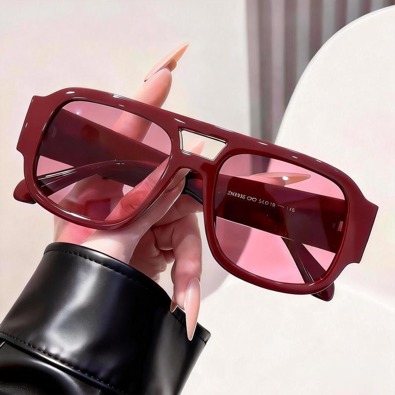 Retro Pilot Sunglasses for Men Women Double Bridge Aviation Square Sunglasses 70S Fashion Classic Sun Glasses Vintage Shades UV400 Protection