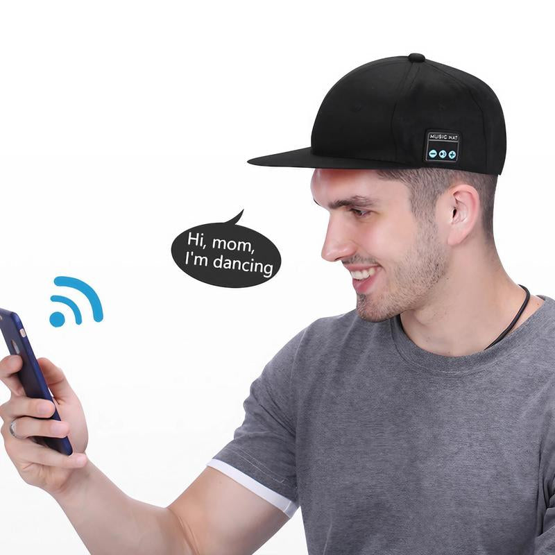Wireless Bluetooth Sports Baseball Cap and Headphones, Breathable and Sweat-Proof Adjustable Headband Music Cap, High-Definition Microphone for Hands-Free Calling, Removable and Washable Sun-Protective Mesh Fabric.