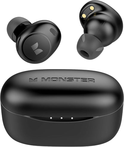 Monster Wireless Earbuds,5.3 In-Ear Headphones Bluetooth Headphones Touch Control with Charging Case, Bluetooth Earbuds,32H Play Black