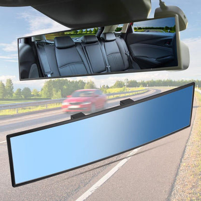Joytutus Universal 11.81 Inch Panoramic Convex Real View Mirror for Car SUV Trucks Reversible Passengers High-Quality Glass Anti-Fall Design Easy Install Rearview Mirror