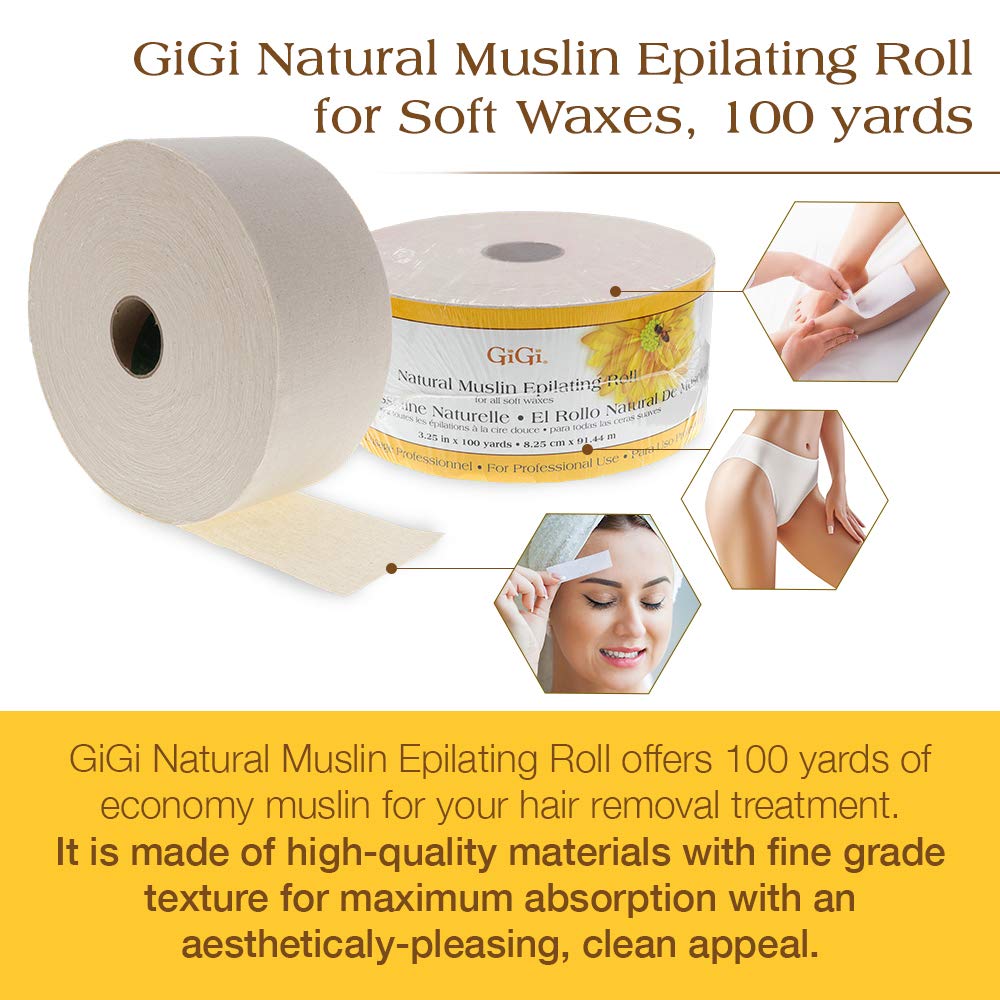 GiGi Natural Muslin Roll, 3.25-inch x 100 yards