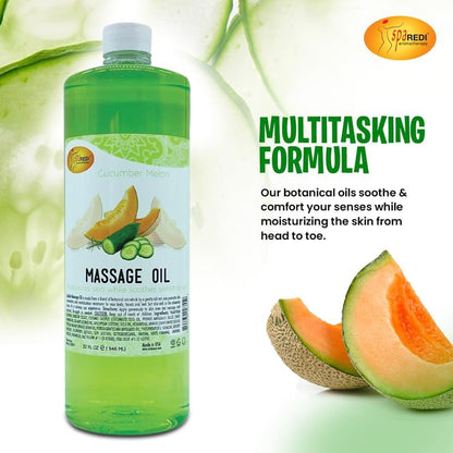 Massage Oil 32oz - Cucumber Melon  | Mani Pedi Body