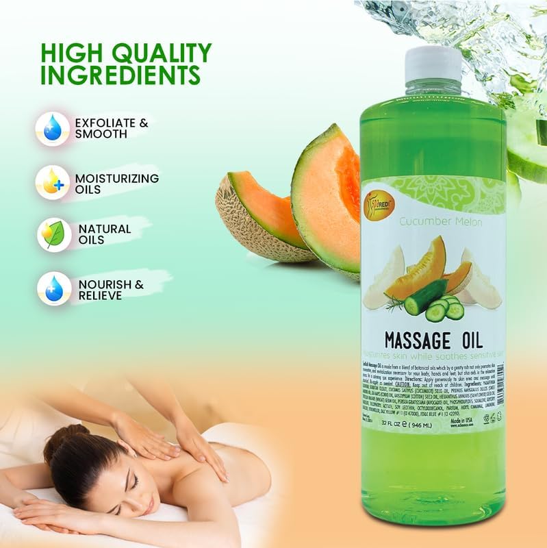 Massage Oil 32oz - Cucumber Melon | Mani Pedi Body