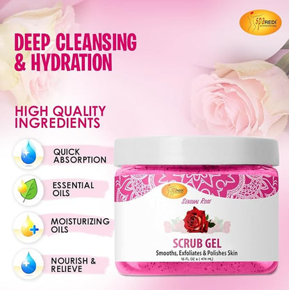 Pedi Scrub Gel 16oz - Sensual Rose