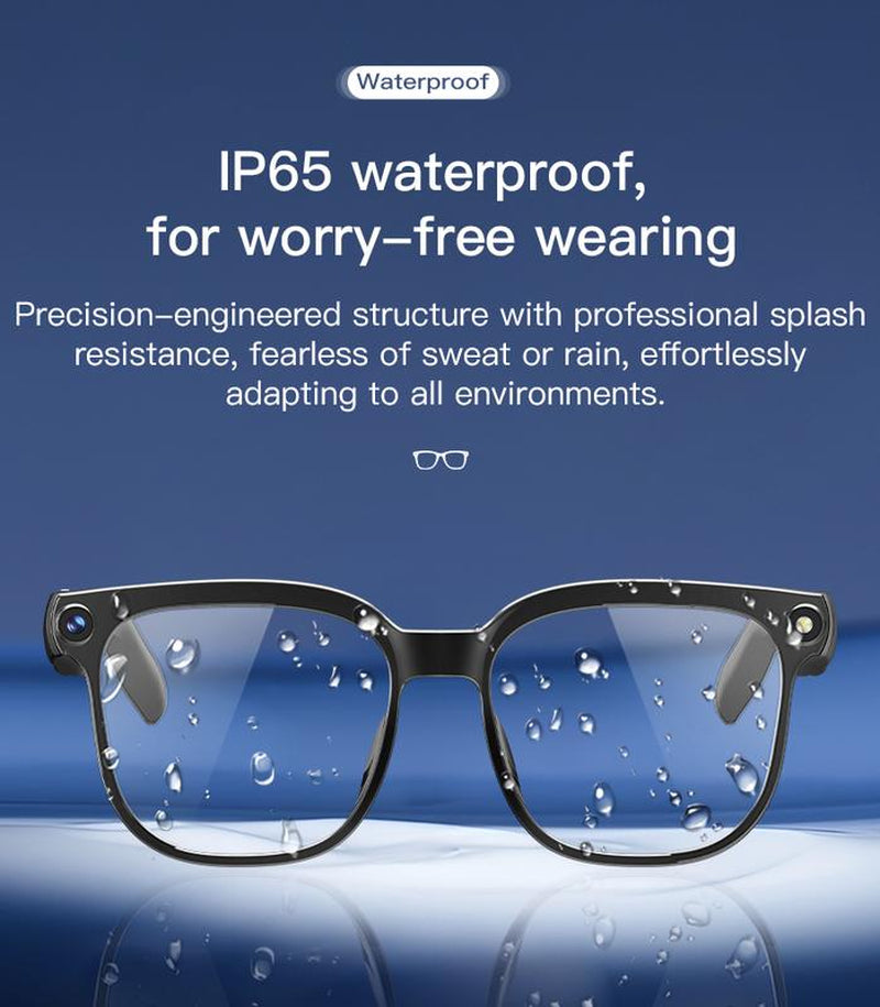4K Smart Camera Glasses with 8MP Camera, 1080P HD Video Recording, Bluetooth Audio Sunglasses, Real-Time AI Translation, Voice Assistant, Touch Control, Wearable Camera Glasses for Travel & Daily Use