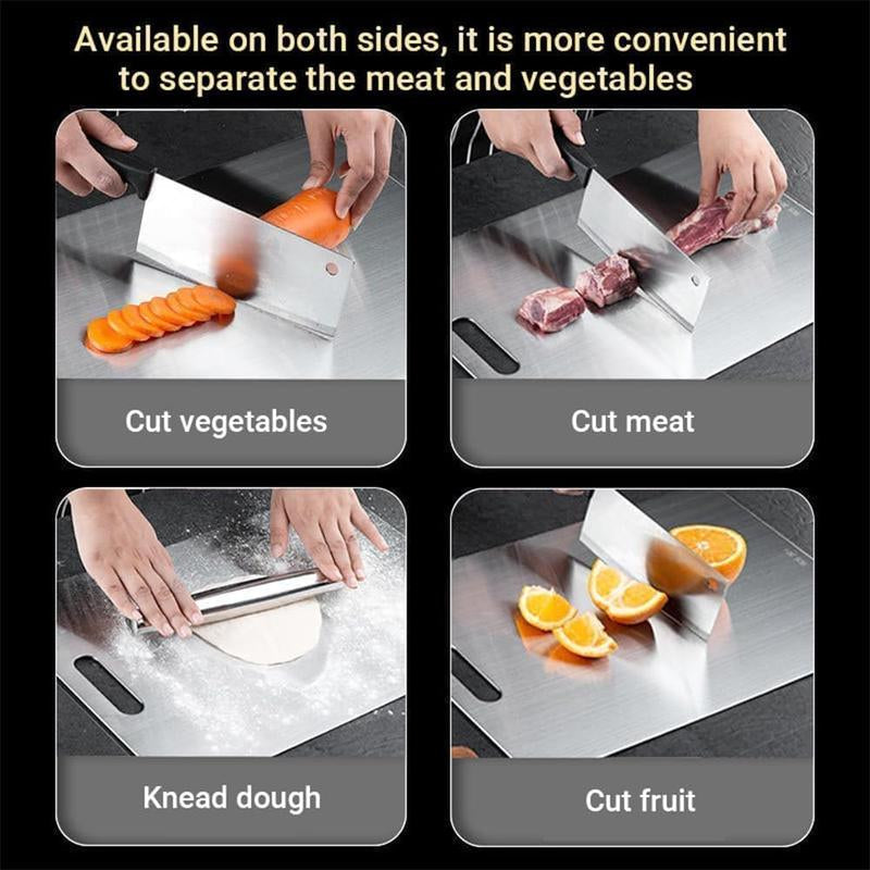 Titanium Cutting Board - 100% Pure Titanium Cutting Boards for Kitchen - Cutting Edge Hygiene & Durability, 1 Pack Double Sided Medical-Grade Titanium Cutting Mat, Easy to Clean (12"L X 9"W)Rdrd Kesefunm Titanium Cutting Board