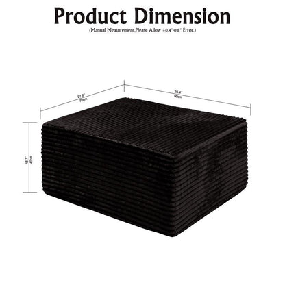 Luxury Corduroy Boneless Sofa with Matching Ottoman. This Footstool Is Suitable for Living Rooms, Bedrooms and Apartments. It Requires No Assembly and Is Made of Comfortable Flannel Fabric.