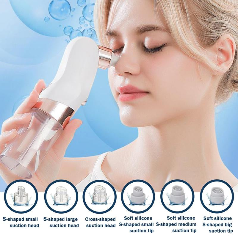 Rechargeable Blackhead Remover Pore Vacuum - 6 Attachments 3 Speed Portable Facial Cleaning Tool USB Fast Charge