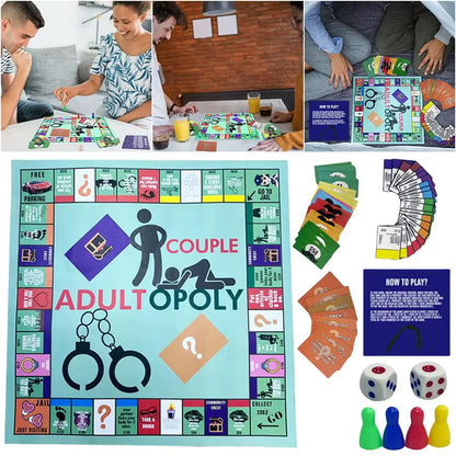！！Adultopoly Board Game Couple Adult Opoly Board Game Relationship Card Game Portable Couple Game Valentines Gifts for Him Her..