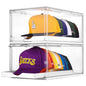 [Video Only] Vtopmart Hat Organizer for Baseball Caps,Clothing with Clear Holder Box, Large Cap Storage with Sliding Tray, Stackable Rack Display Case & Magnetic Door