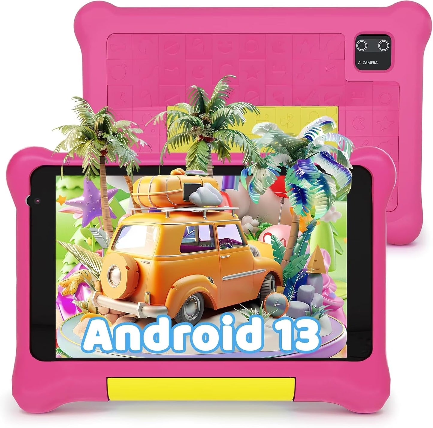 Kids Tablet 7 Inch, Android 13 Allwinner Go Quad Core, 5GB(2+3) RAM + 32GB ROM, 128GB Expansion, HD Display, Wi-Fi, Children Tablet with Parent Control - Blue