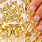 Queen - Nail Charms 10pc - #326 Gold Yellow Butterflies