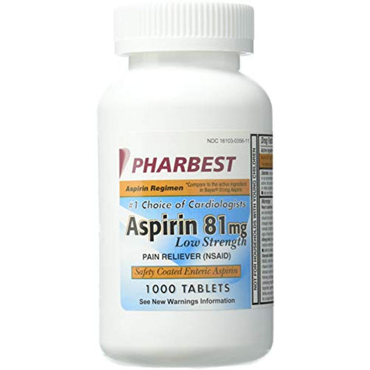 Aspirin PHARBEST 81mg - 1000 Tablets