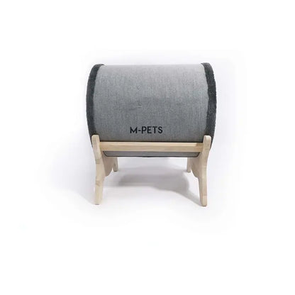 M-Pets Tunnel Elevated Wooden Leg Cat Bed Grey