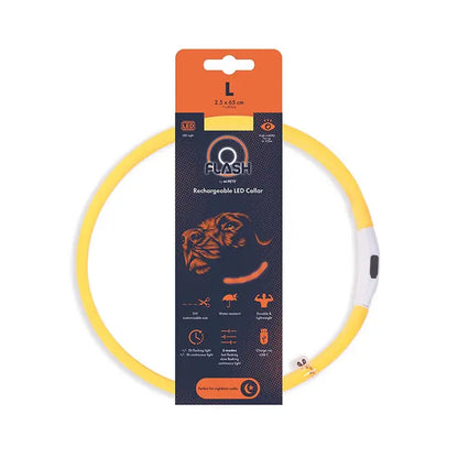 M-Pets Flash LED Dog Collar High Visibility Safety Light 65cm