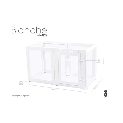 M-Pets Blanche 6-Panel Small Pet Playpen in White