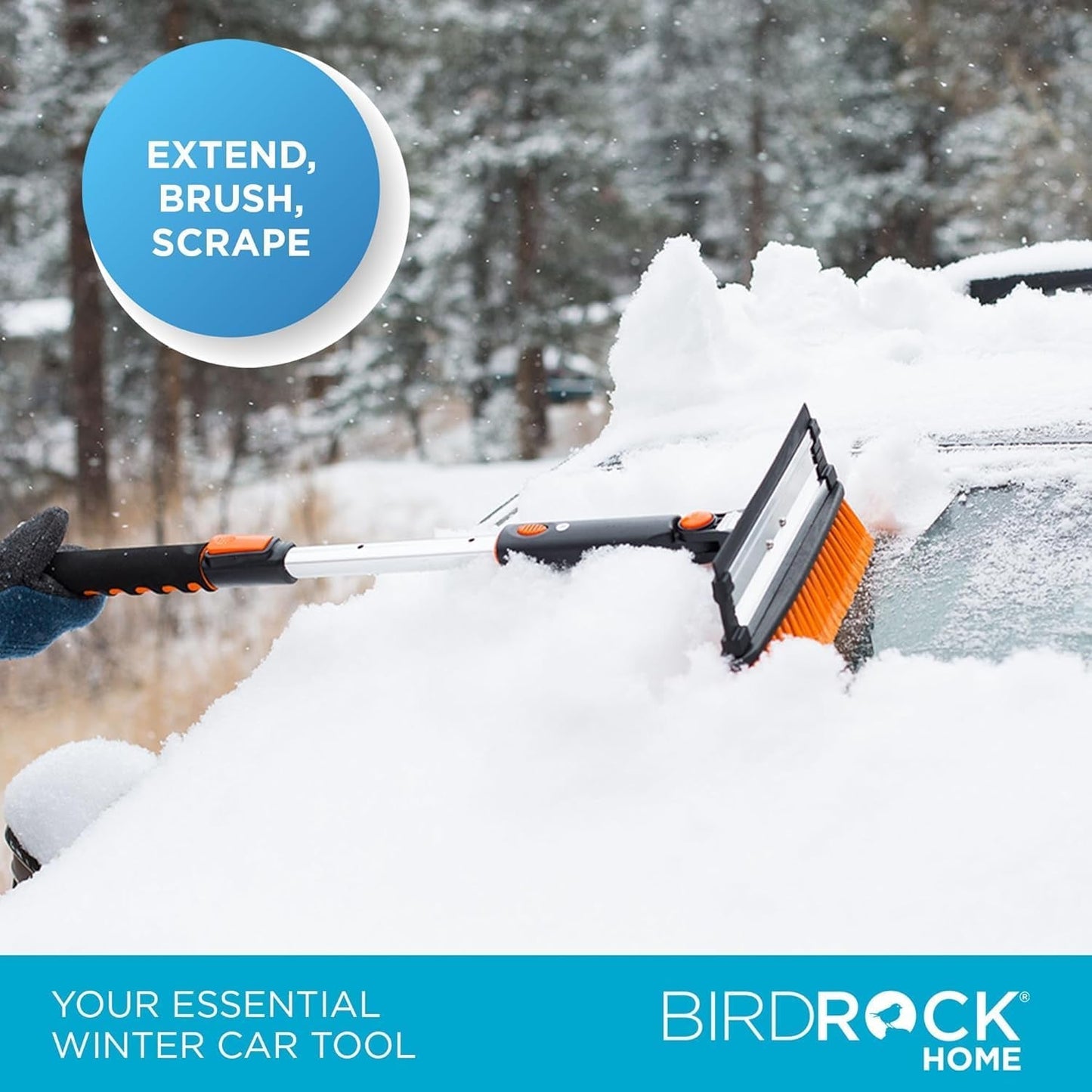 ‎Snow Moover 39" Extendable Snow Brush with Squeegee & Ice Scraper | Foam Grip | Auto Snow Brush | Auto Ice Scraper | Car Truck SUV