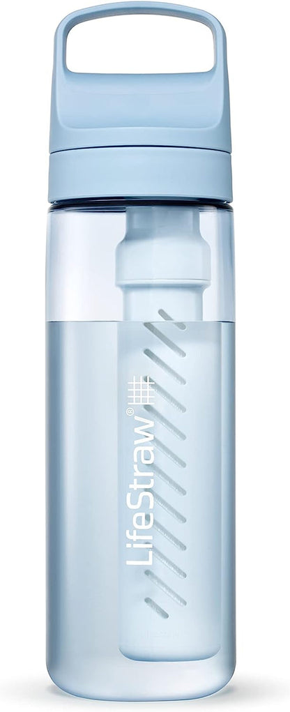 Lifestraw Go Series – Bpa-Free Water Filter Bottle for Travel and Everyday Use, Removes Bacteria, Parasites and Microplastics, Improves Taste, 22 Ounce, Nordic Noir