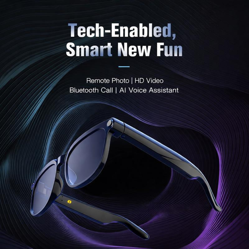 4K Smart Camera Glasses with 8MP Camera, 1080P HD Video Recording, Bluetooth Audio Sunglasses, Real-Time AI Translation, Voice Assistant, Touch Control, Wearable Camera Glasses for Travel & Daily Use
