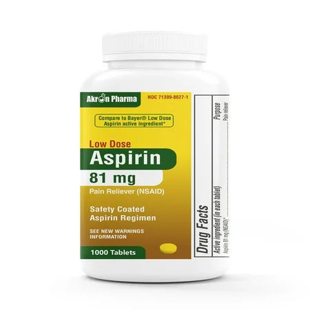 Aspirin 81 mg Tablets 1000 Tablets
