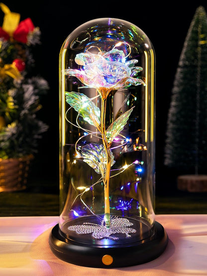 Valentines Day Birthday Gifts for Her Women Blue Rose Eternal Flower Light up Rose in Glass Dome with Butterfly, Valentine'S Flowers Gifts for Her Wife Mom Girlfriend Delivery Prime Anniversary