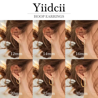 Yiidcii 14K Gold Hoop Earrings for Women 14K Gold Earrings for Women (16mm)