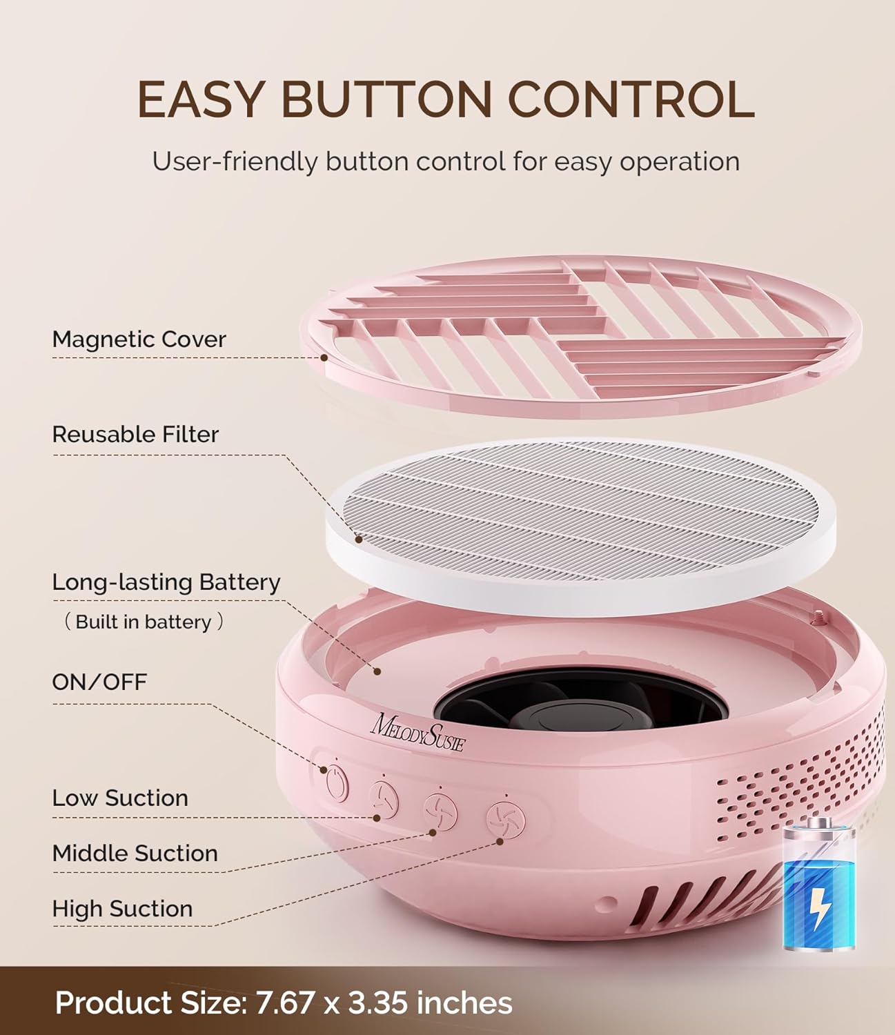 SProR Cordless & Rechargeable Nail Dust Collector
