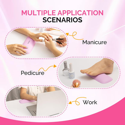 Portable PU Leather Nail Arm Rest - Pink