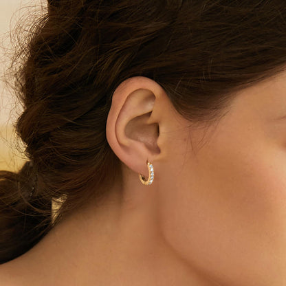 Yiidcii 14K Gold Hoop Earrings for Women 14K Gold Earrings for Women (14mm)