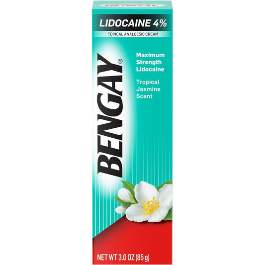 Bengay Maximum Strength Lidocaine Topical Analgesic Cream, Tropical Jasmine Scent 3 Oz