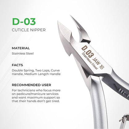 *D.03 Box Stainless Steel Cuticle Nipper- 10pc