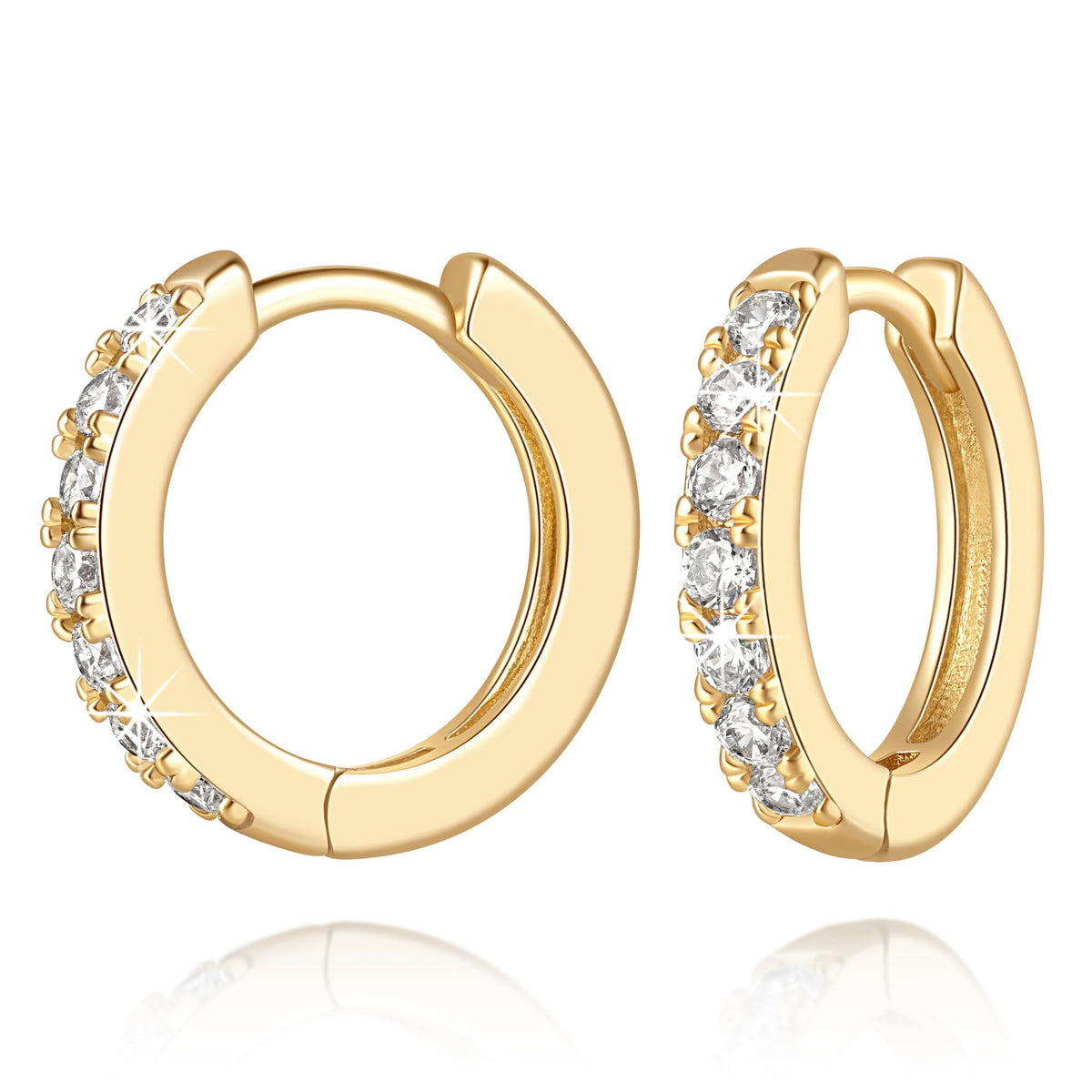 Yiidcii 14K Gold Hoop Earrings for Women 14K Gold Earrings for Women (14mm)