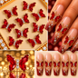 Queen - Nail Charms 10pc - #116 Gold Red Butterflies
