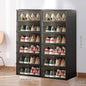 NLDD Extra-Wide & Tall 9-Tier Shoe Cabinet Holds 18 Pairs Clear Doors Wheels for Effortless Storage Stackable Reinforced Frame Ventilation Holes