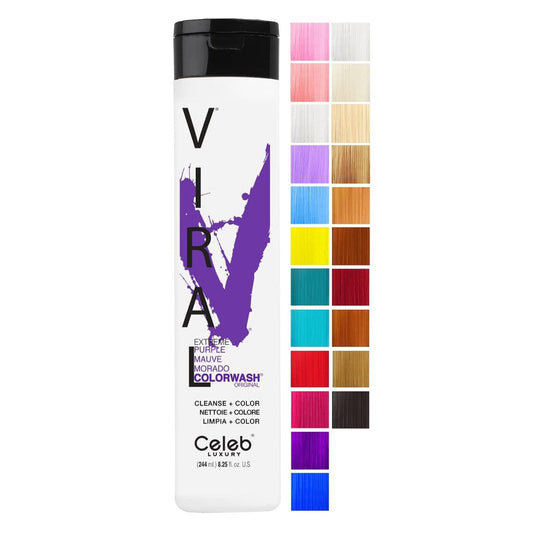 Celeb Luxury Viral Colorwash, Professional Semi-Permanent Hair Color Depositing Shampoo, Purple