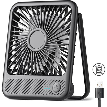 USB Desk Fan, Strong Wind Ultra Quiet Small Personal Fan with 180° Tilt Folding and 3 Speeds Adjustable, USB-C Corded Powered Mini USB Fan for Office Desktop Bedroom
