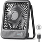 USB Desk Fan, Strong Wind Ultra Quiet Small Personal Fan with 180° Tilt Folding and 3 Speeds Adjustable, USB-C Corded Powered Mini USB Fan for Office Desktop Bedroom