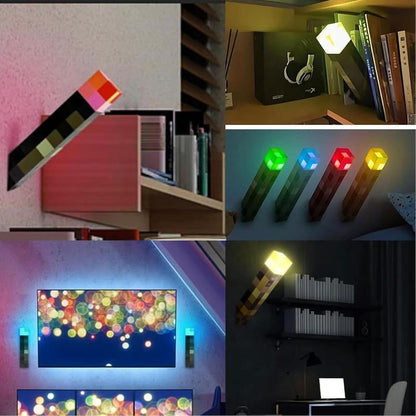 Upgraded Pixel Torch Night Light – USB Pluggable LED Wall Lamp | Handheld Flashlight for Kids Room, Holiday Party & Creative Home Decor,Gifts for Boyfriend.Birthday Gift