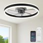 20‘’ Ceiling Fan with Light, Upgraded Low Profile Fan, Flush Mount Ceiling Fan, 6 Speeds, Dimmable LED, App & Remote Control, Quiet DC Motor, for Bedroom, Living Room, F115 White