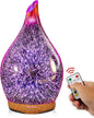 Porseme 280Ml Essential Oil Diffuser 3D Hand-Blown Glass Aroma Diffusor, Aromatherapy Unltrasonic Cool Mist Deffuser, 7 Color Changing Humidifier, Waterless Shut-Off, Timer Function for Home Office