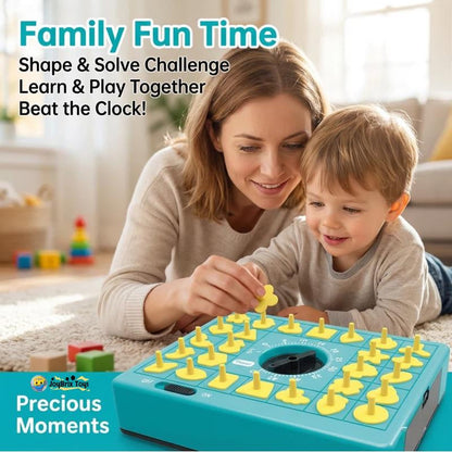 Time Puzzle Pop up Board Game for Kids with Shape Matching Puzzles Fun Learning Toy That Teaches Shape & Color Recognition Develops Problem Solving Skills Eco Friendly ABS Material