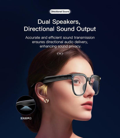 4K Smart Camera Glasses with 8MP Camera, 1080P HD Video Recording, Bluetooth Audio Sunglasses, Real-Time AI Translation, Voice Assistant, Touch Control, Wearable Camera Glasses for Travel & Daily Use
